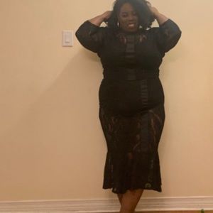 Black lace crop top and shirt.